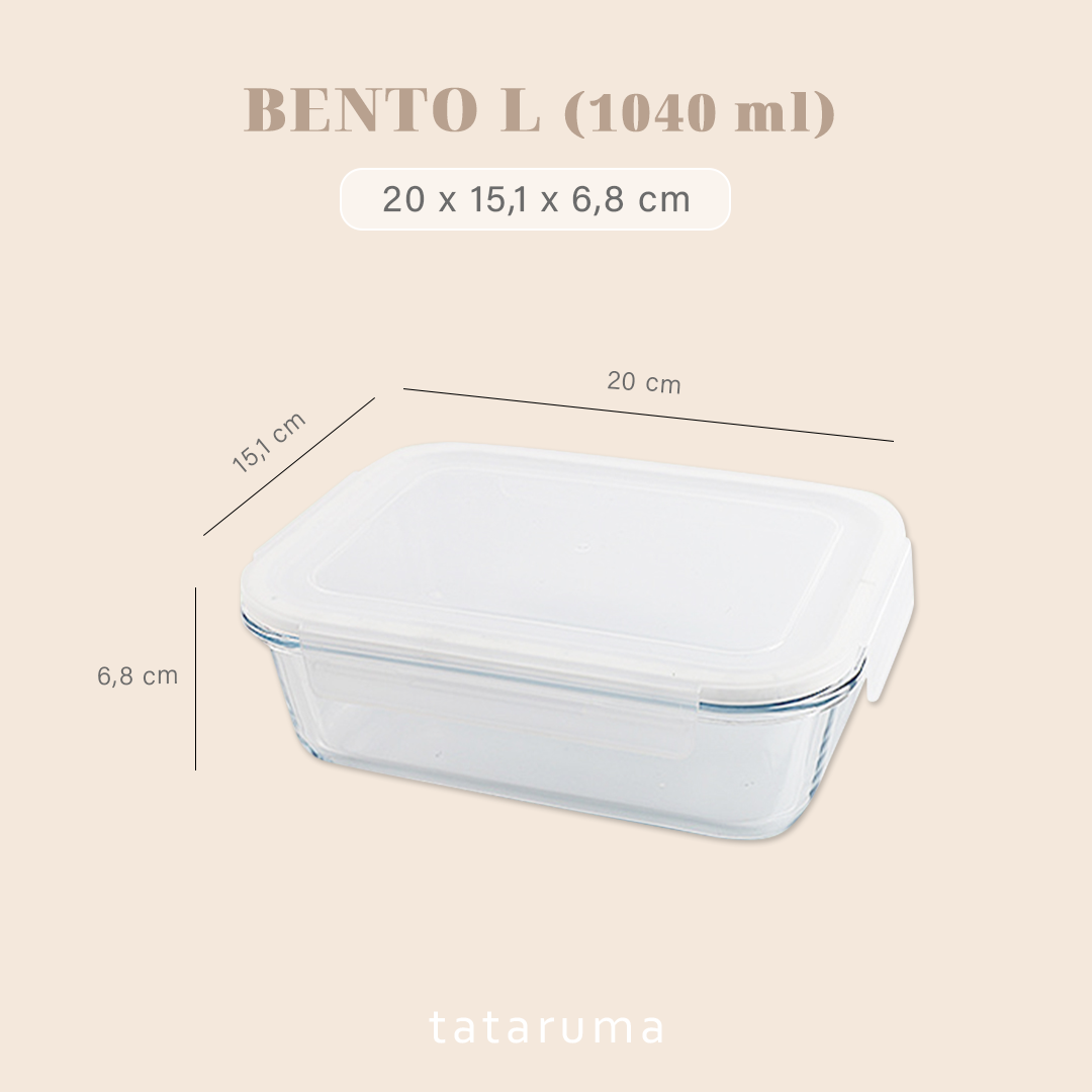 BENTO PERSEGI - Lunch Box Kotak Penyimpanan Makanan Kaca Kedap Udara