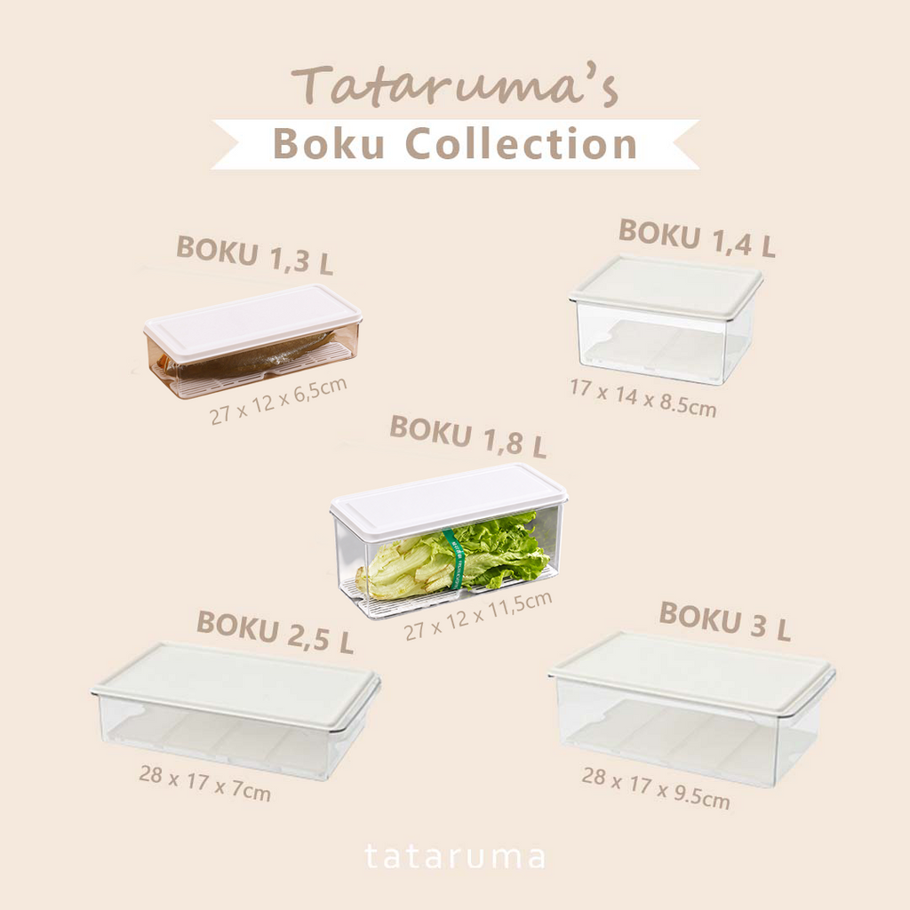 BOKU - Kotak Penyimpanan Makanan Kulkas PET Saringan / Food Storage