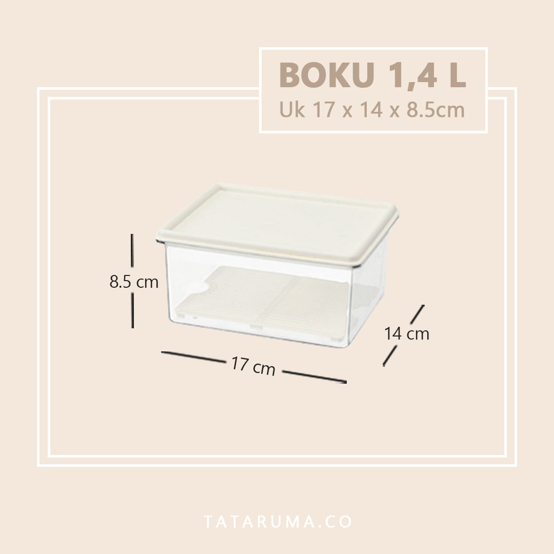BOKU - Kotak Penyimpanan Makanan Kulkas PET Saringan / Food Storage