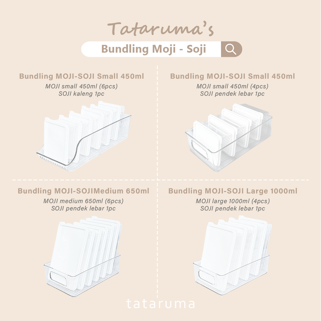 BUNDLING MOJI SOJI S/M/L - Kotak Kontainer Tempat Penyimpanan Toples Makanan Sayur Buah Daging Kulkas Fridge Freezer Food Storage Container Organizer Box