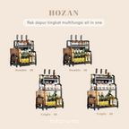 HOZAN  - Rak Dapur Tingkat Multifungsi Kitchen Rack Susun Bumbu Pisau Talenan Display