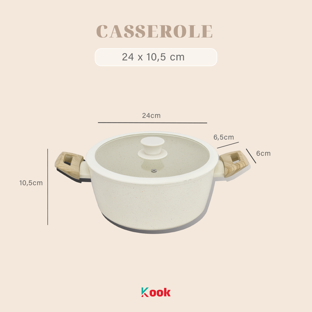 KOOK Casserole - Alat Masak Panci Besar Jumno Non-toxic Ceramic Non-stick Pan