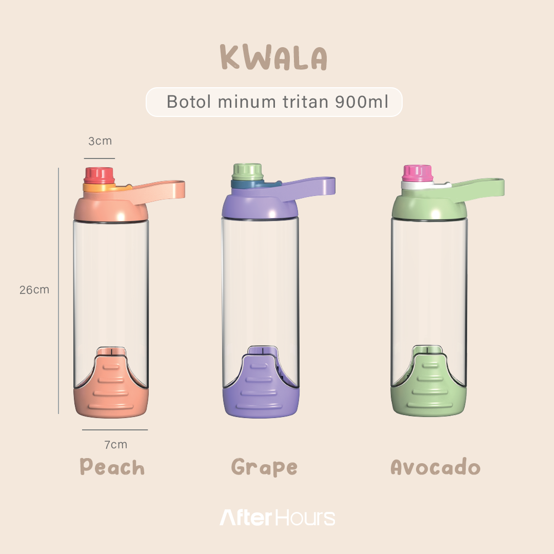 KWALA - Botol Minum Tritan 900ml BPA Free Water Bottle
