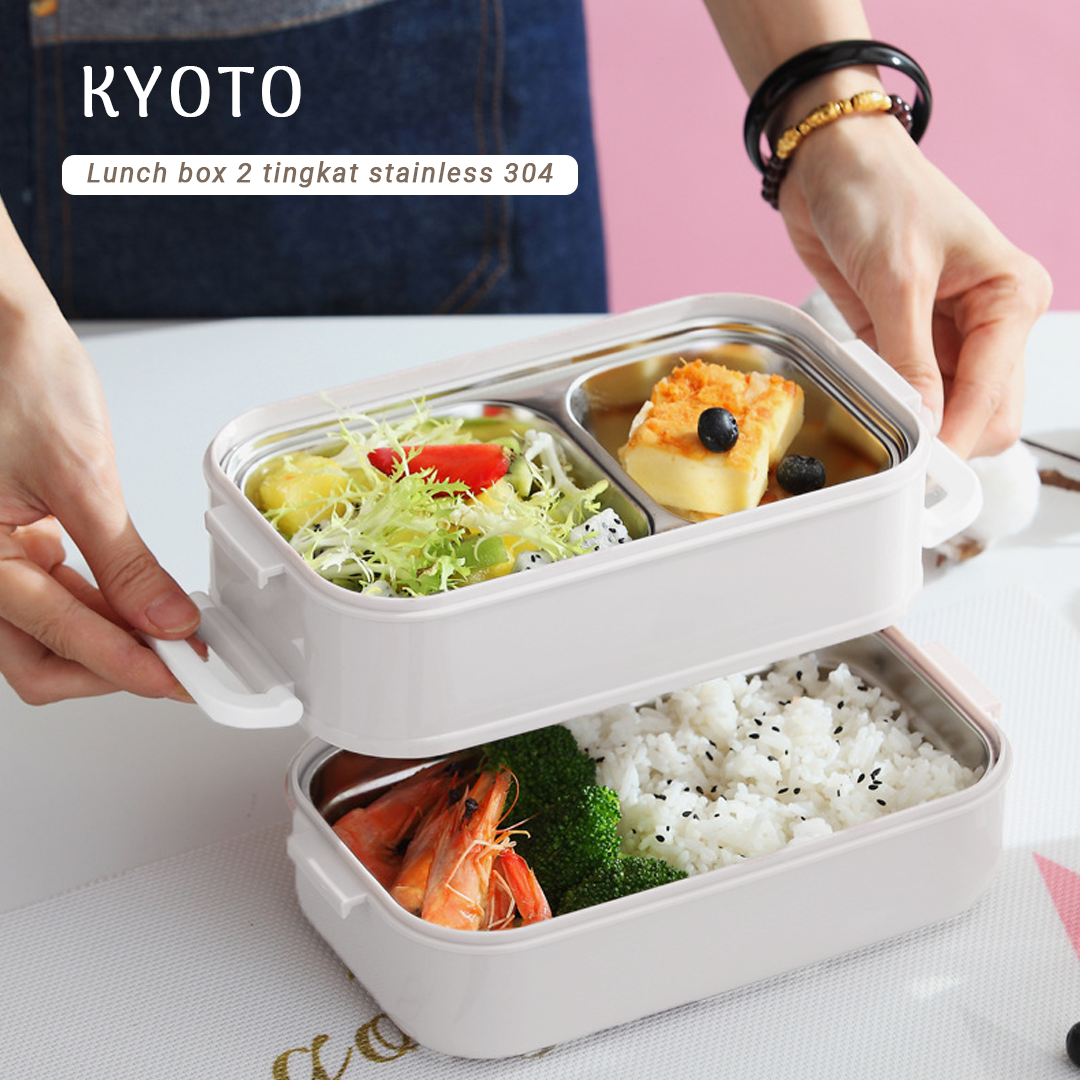 KYOTO - Lunch Box Stainless 2 Tingkat Kedap Udara