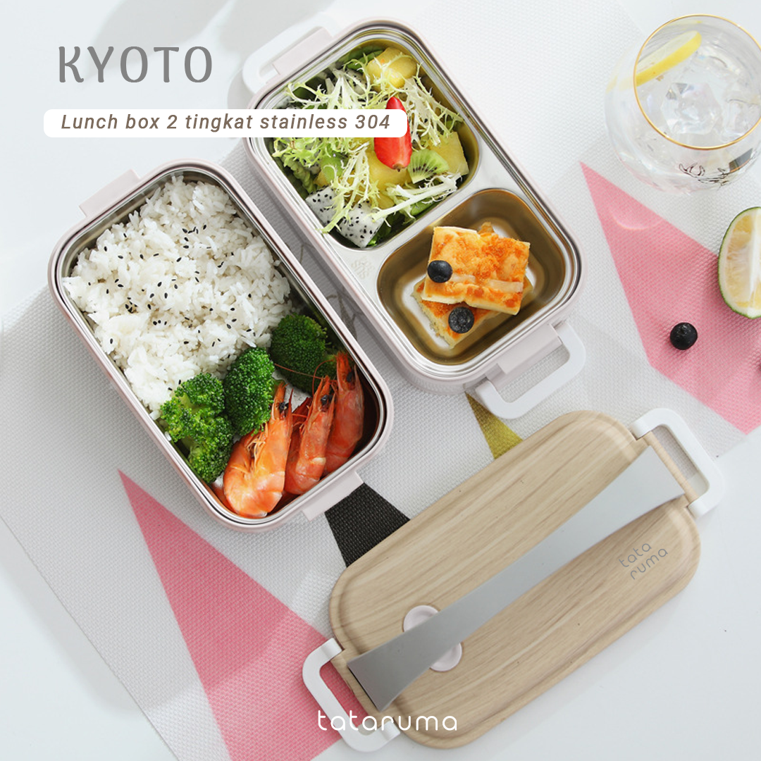 KYOTO - Lunch Box Stainless 2 Tingkat Kedap Udara