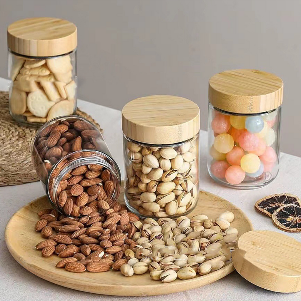 BUNDLING MIDO SUZI BAMBOO - Tempat Wadah Bumbu dengan Rak Lazy Susan Bambu.