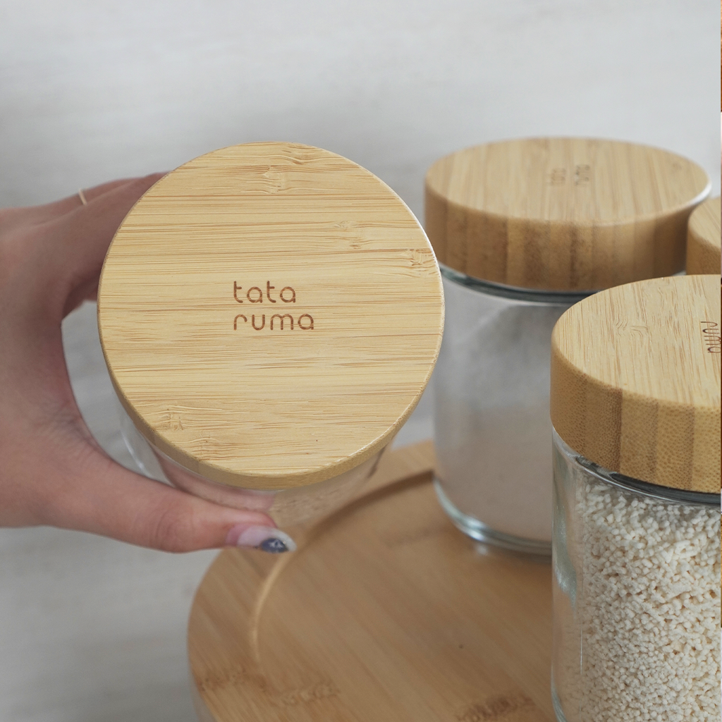 BUNDLING MIDO SUZI - Tempat Wadah Bumbu dengan Rak Lazy Susan