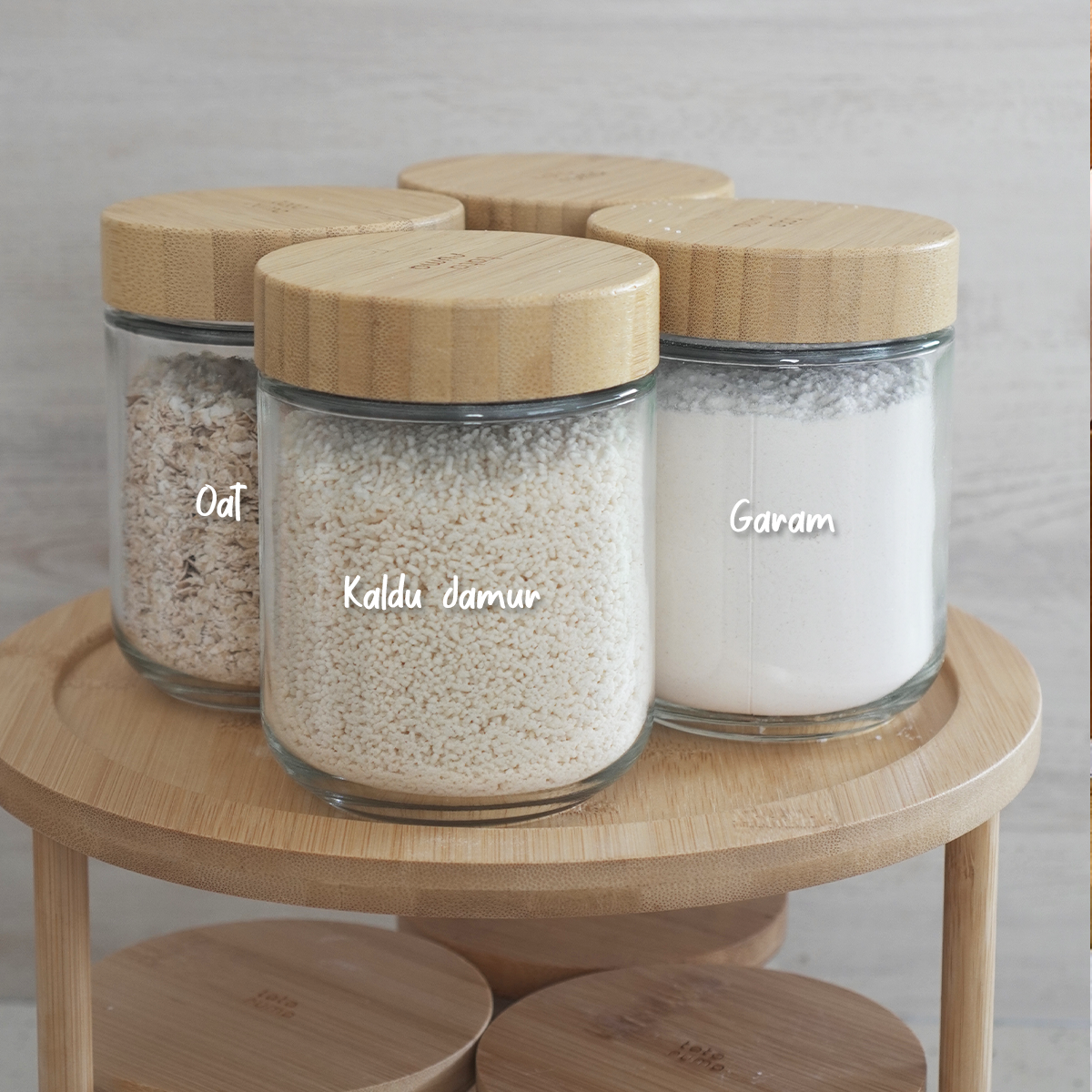 BUNDLING MIDO SUZI - Tempat Wadah Bumbu dengan Rak Lazy Susan