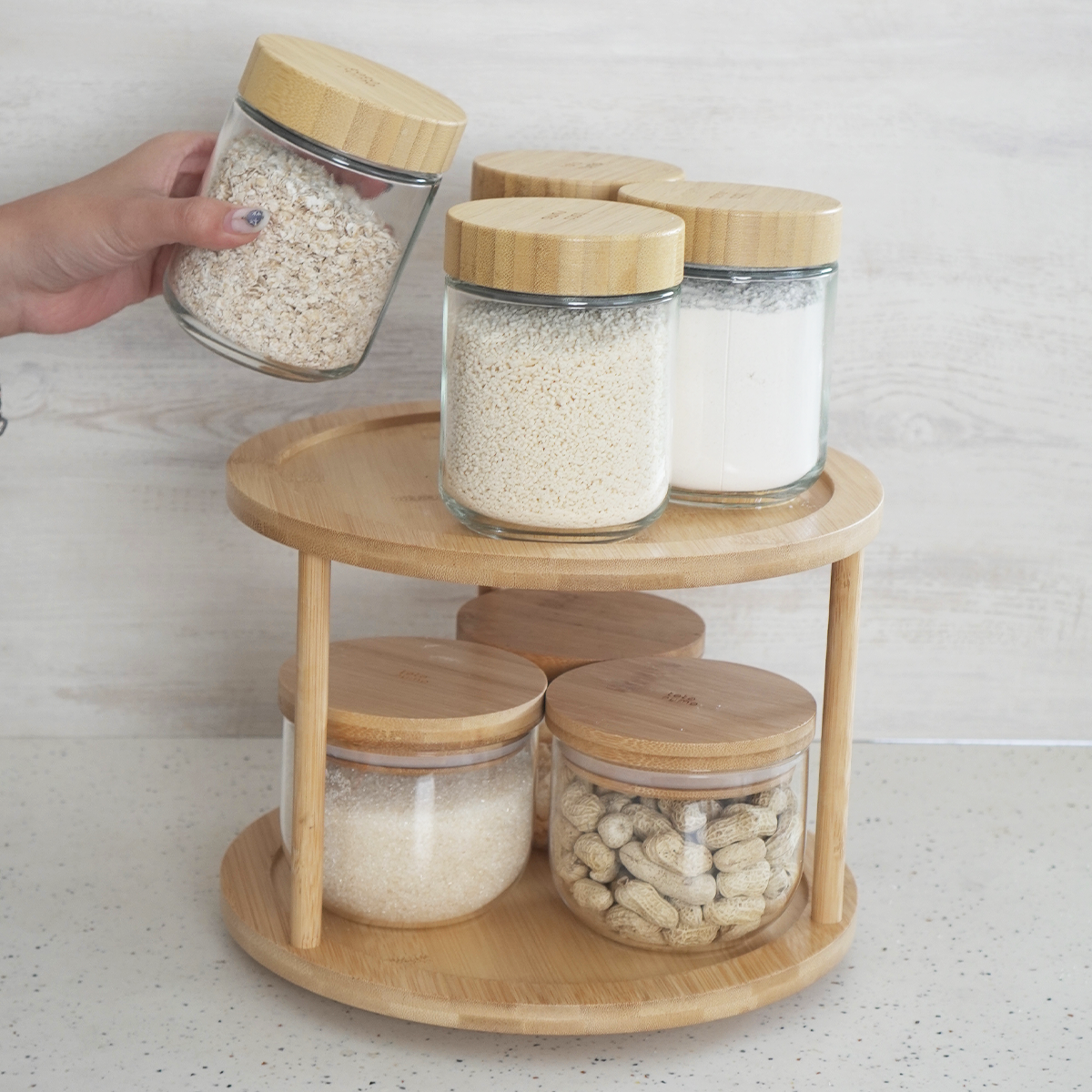 BUNDLING MIDO SUZI - Tempat Wadah Bumbu dengan Rak Lazy Susan