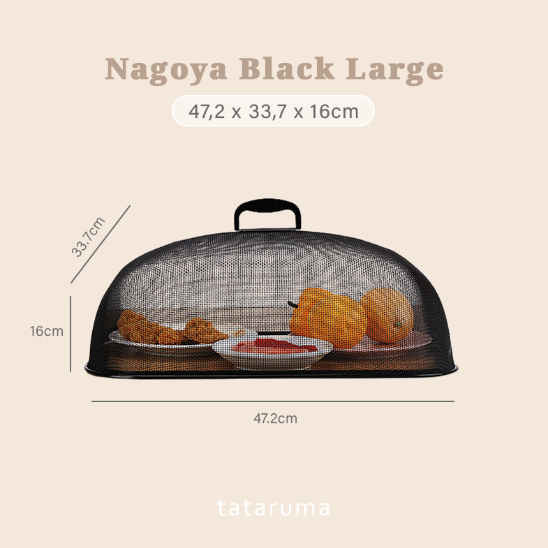 NAGOYA L - Tudung Saji Stainless Kotak Bulat Putih Estetik