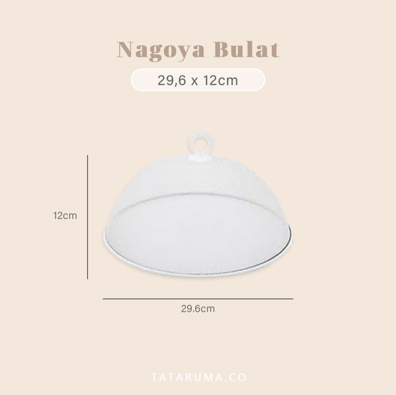 NAGOYA Bulat - Tudung Saji Stainless Kotak Bulat Putih Estetik