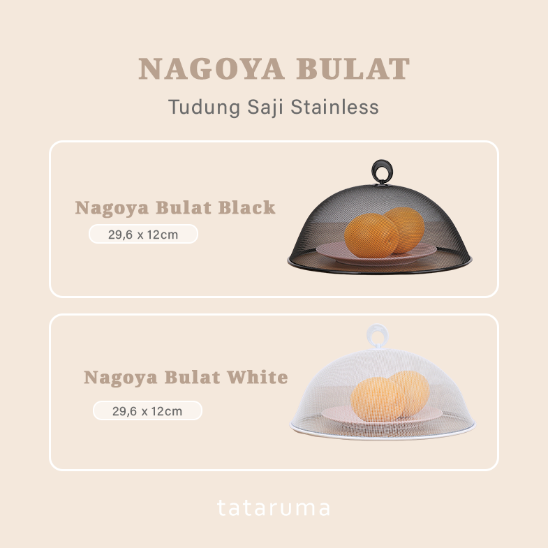 NAGOYA Bulat - Tudung Saji Stainless Kotak Bulat Putih Estetik