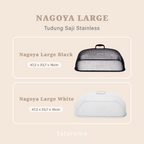 NAGOYA L - Tudung Saji Stainless Kotak Bulat Putih Estetik