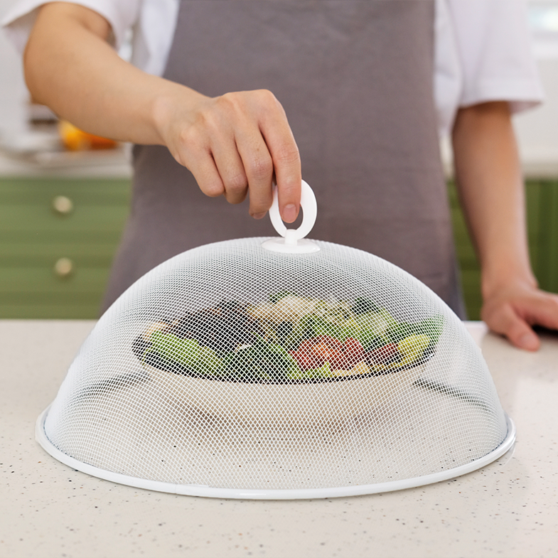 NAGOYA Bulat - Tudung Saji Stainless Kotak Bulat Putih Estetik
