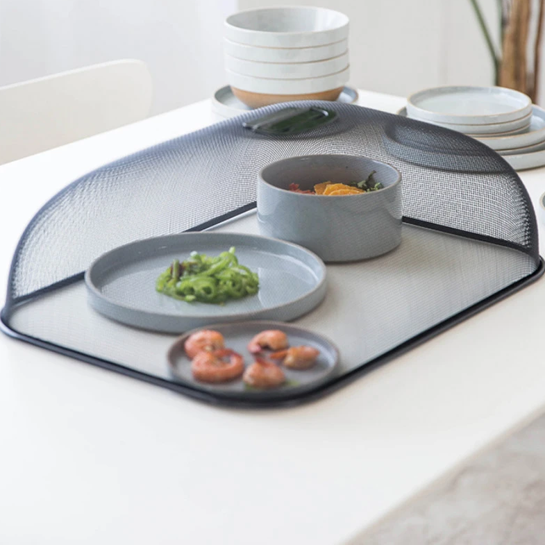 NAGOYA L - Tudung Saji Stainless Kotak Bulat Putih Estetik