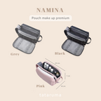 NAMINA - Pouch Premium Tas Makeup Kosmetik Toiletries Lightweight Travel Organizer Storage Cosmetic Bag