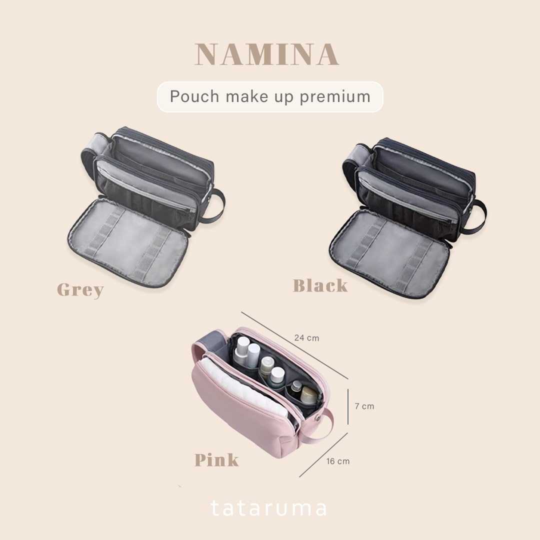 NAMINA - Pouch Premium Tas Makeup Kosmetik Toiletries Lightweight Travel Organizer Storage Cosmetic Bag