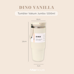 NEW DINO -Tumbler Vakum Jumbo 1200ml SS 304 dengan Handle Tahan Panas Dingin