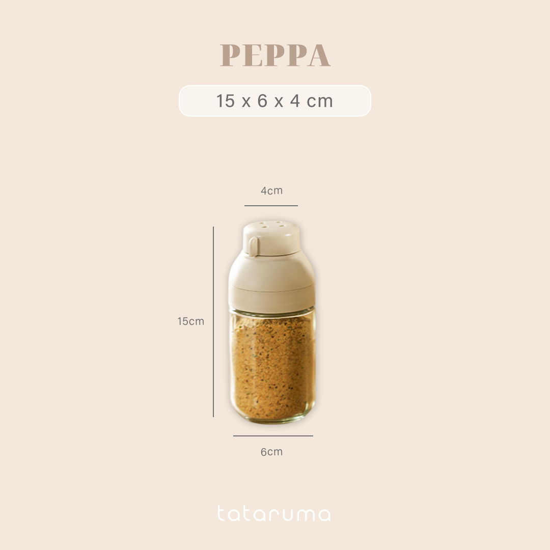 PEPPA - Botol Bumbu Kaca Spice Bottle 250ml Shaker Tuang 2in1