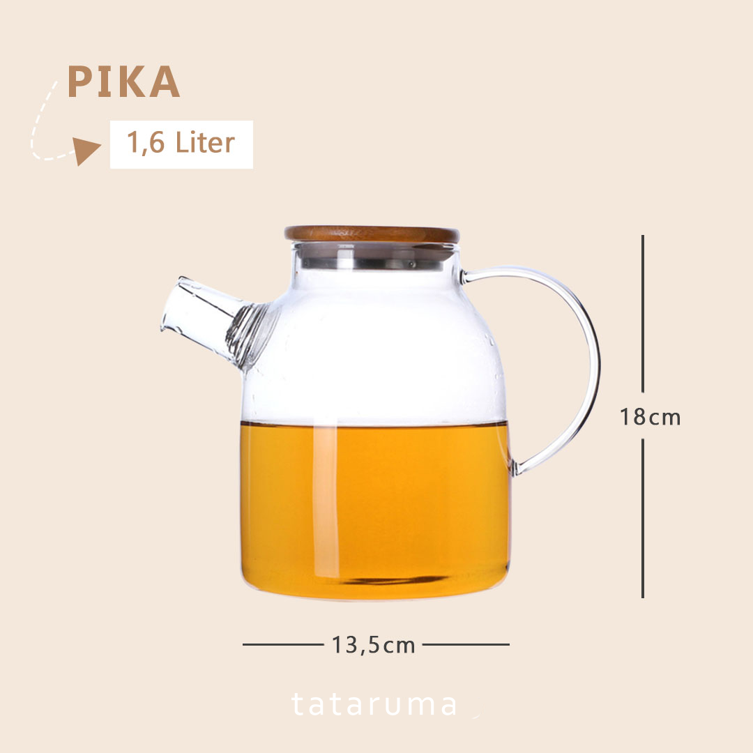 PIKA - Teko kaca Pitcher tahan panas dingin 1,6L