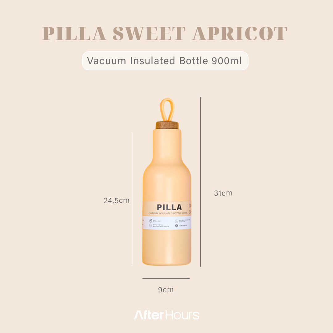 PILLA -Tumbler Vakum 900ml SS 304 dengan Handle Tahan Dingin 24 Jam Tahan Panas 12 Jam