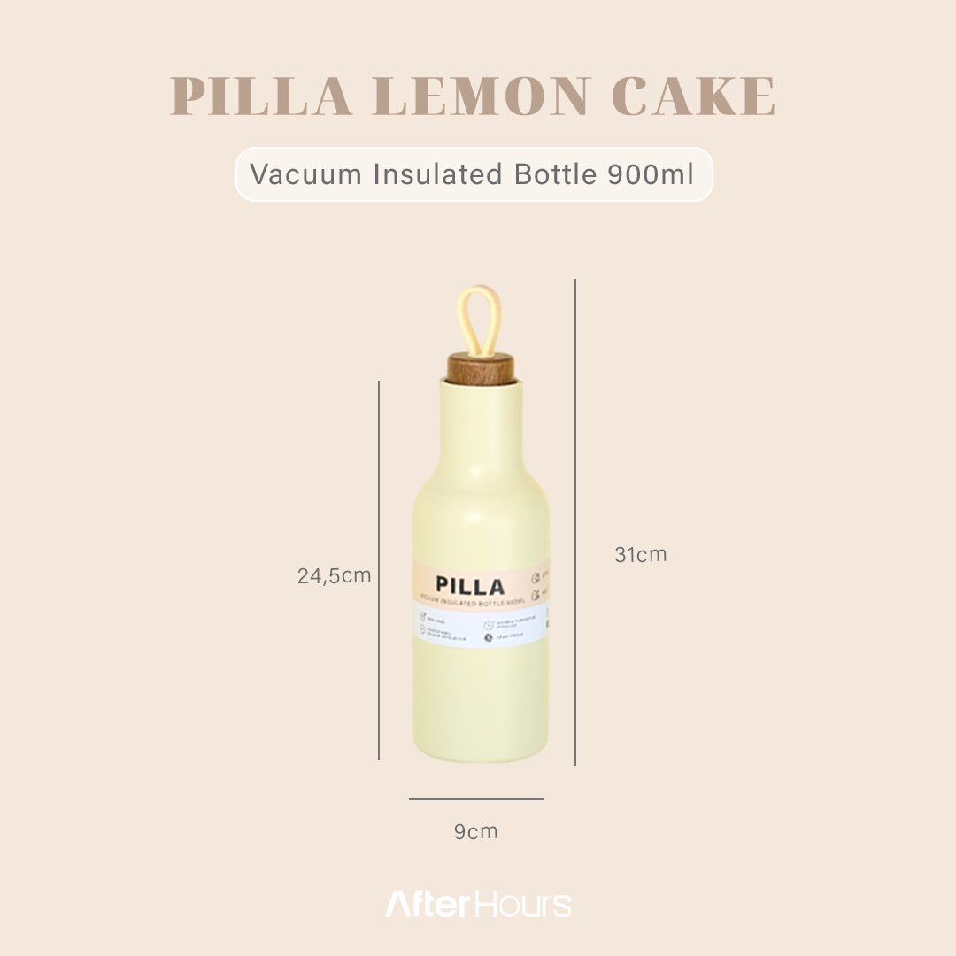 PILLA -Tumbler Vakum 900ml SS 304 dengan Handle Tahan Dingin 24 Jam Tahan Panas 12 Jam