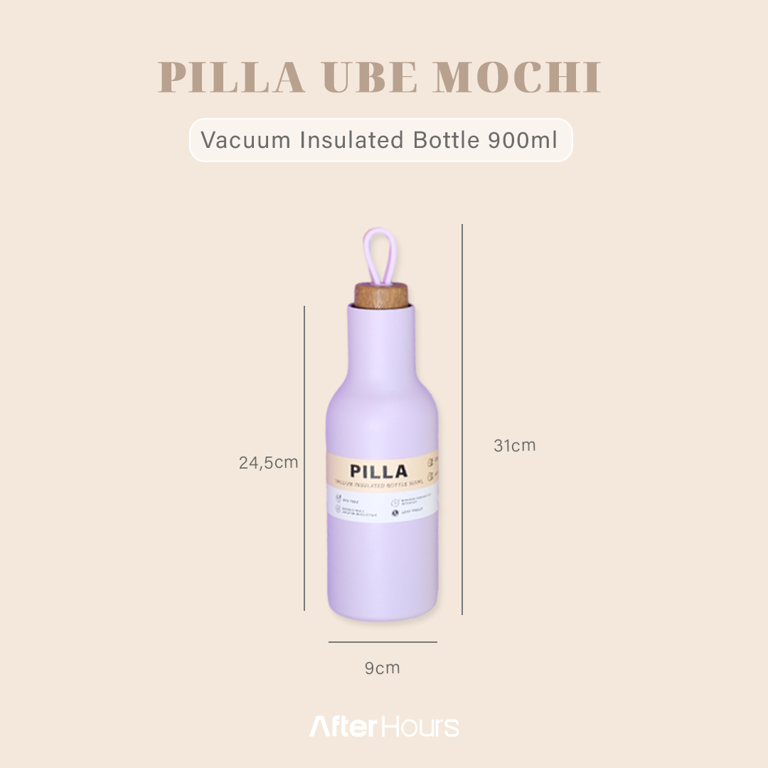PILLA -Tumbler Vakum 900ml SS 304 dengan Handle Tahan Dingin 24 Jam Tahan Panas 12 Jam
