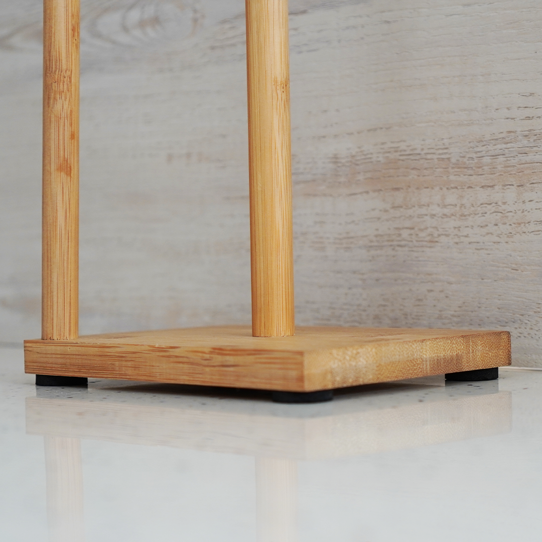 PORU - Tiang Kayu Standing Tempat Tisu Roll Dapur Minyak