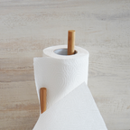 PORU - Tiang Kayu Standing Tempat Tisu Roll Dapur Minyak