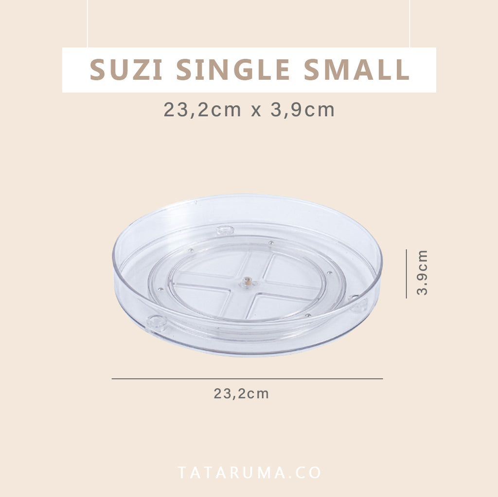 SUZI - Lazy Susan Organizer Putar Akrilik Transparan Single / Double Layer