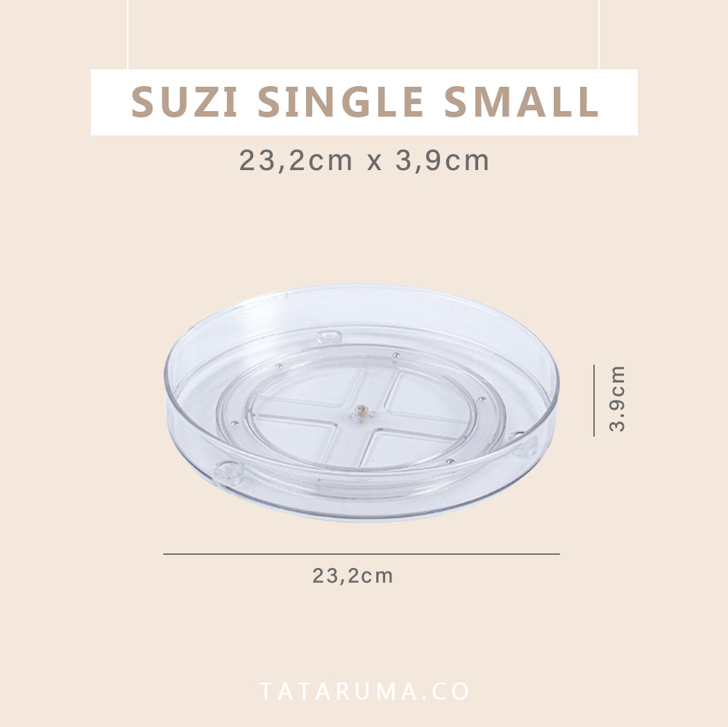 SUZI - Lazy Susan Organizer Putar Akrilik Transparan Single / Double Layer