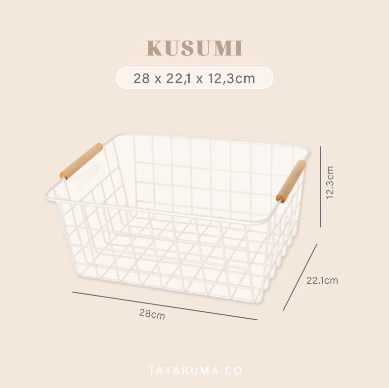 KUSUMI - Basket Keranjang Stainless Serbaguna Tempat Penyimpanan Estetik