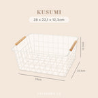 KUSUMI - Basket Keranjang Stainless Serbaguna Tempat Penyimpanan Estetik