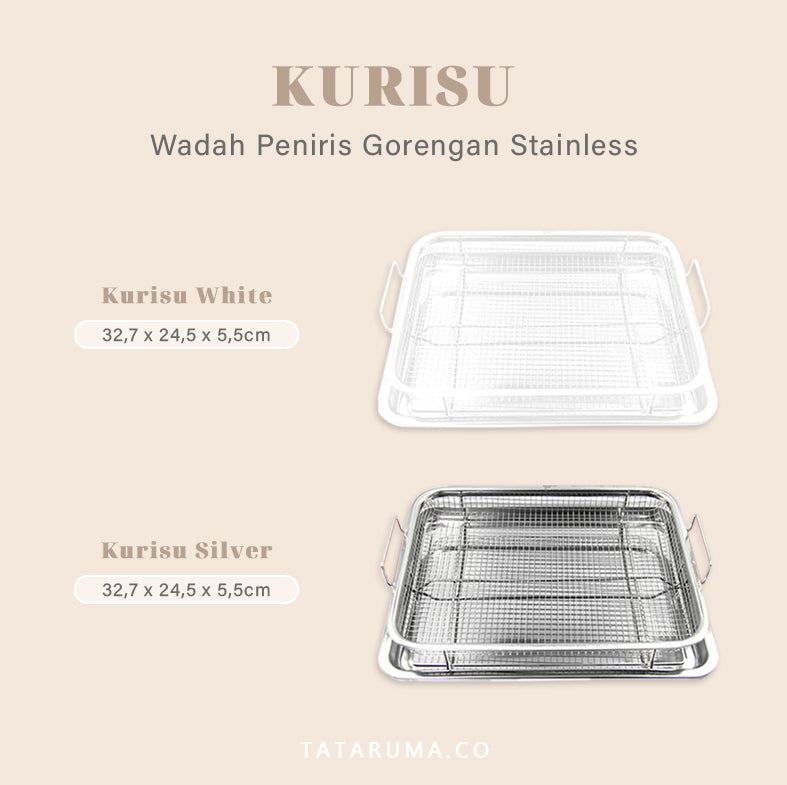 KURISU- Wadah Peniris Minyak Gorengan Crisper Tray Stainless