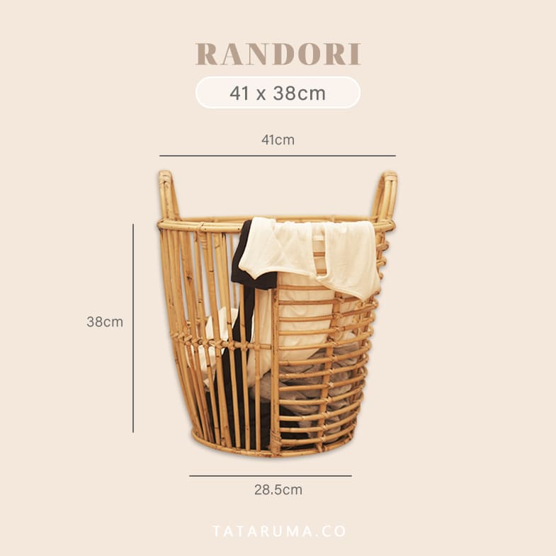 RANDORI -  Keranjang Baju Laundry Rotan Serbaguna Handmade Rattan Basket