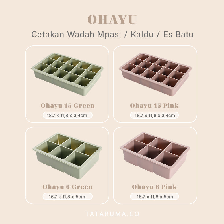 OHAYU - Cetakan Wadah MPASI/Kaldu/Es Batu BPA FREE Silicone