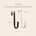 RAMI - Gantungan Besi Single Serbaguna Tanpa Paku/Bor