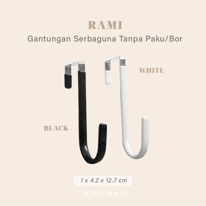 RAMI - Gantungan Besi Single Serbaguna Tanpa Paku/Bor