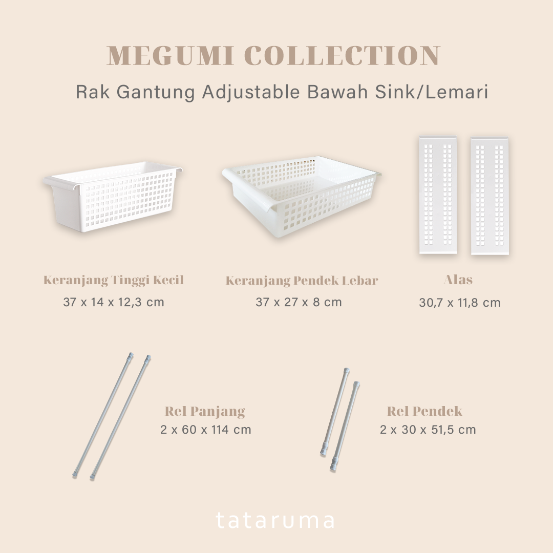 MEGUMI - Rak Gantung Adjustable Bawah Sink/Lemari