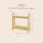 PERO - Rak Kayu Tingkat Display Bumbu Dapur Minimalis Estetik
