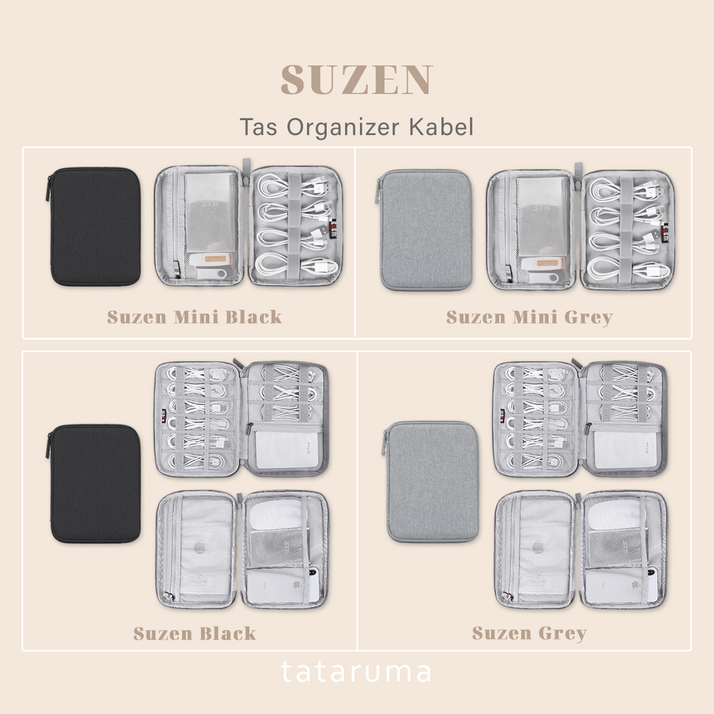 SUZEN - Tas Organizer Kabel Resleting Anti Debu Waterproof