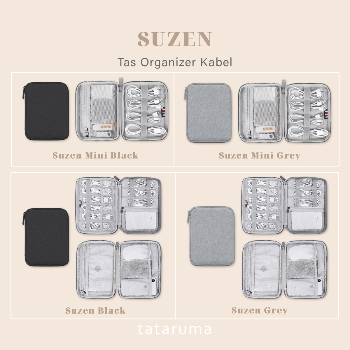 SUZEN - Tas Organizer Kabel Resleting Anti Debu Waterproof