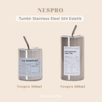 NESPRO -Tumbler Full Stainless Steel 304 Estetik Kedap Tahan Panas Dingin Gratis Sedotan