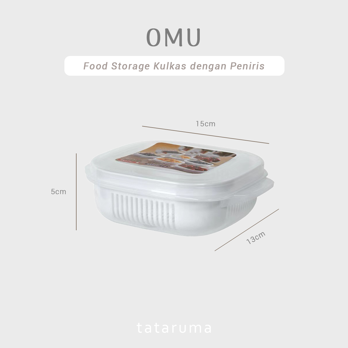 OMU - Food Storage Sayur Buah Nasi Kulkas/Bekal dengan Peniris
