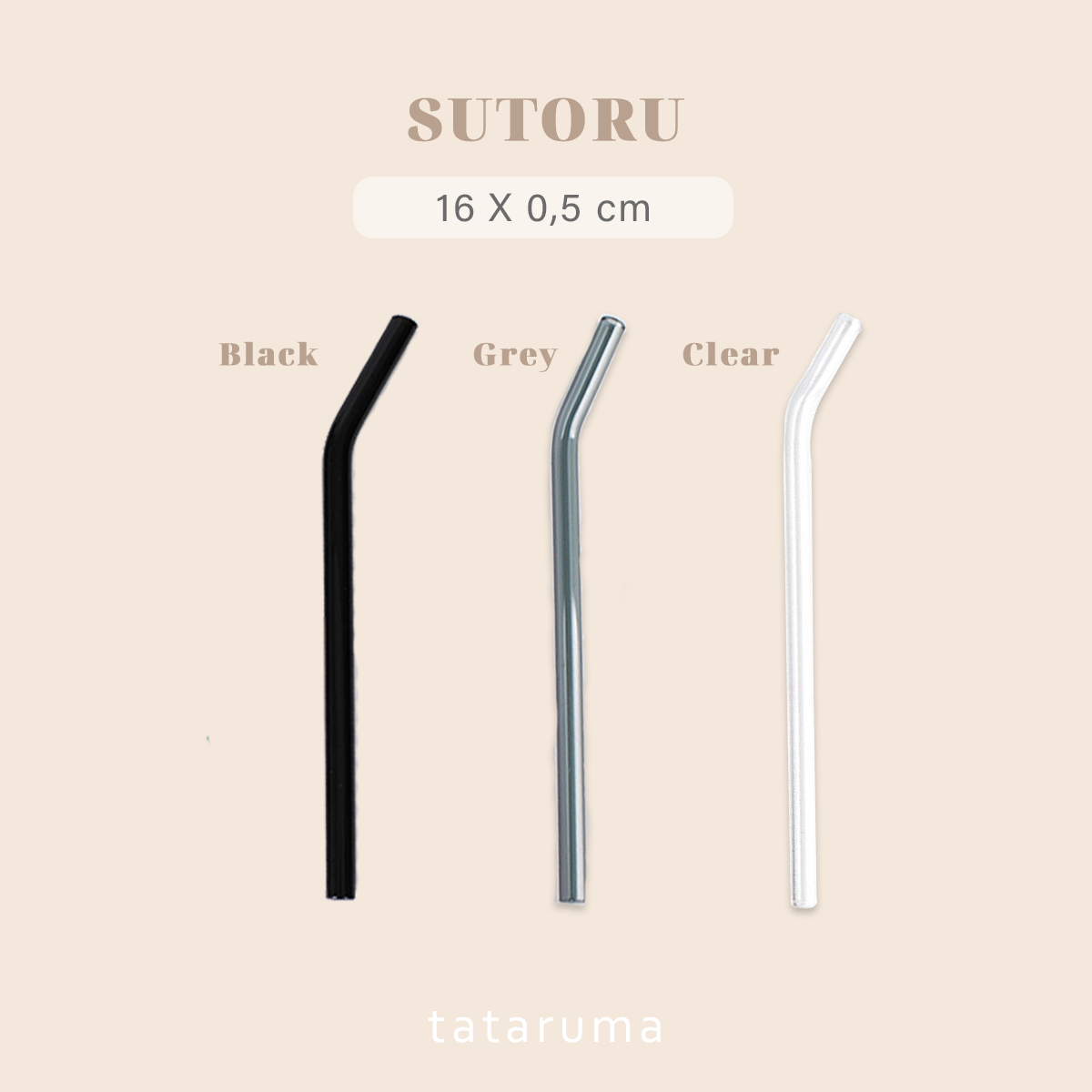 SUTORU - Sedotan Kaca Glass Straw Estetik Ecofriendly Tumbler