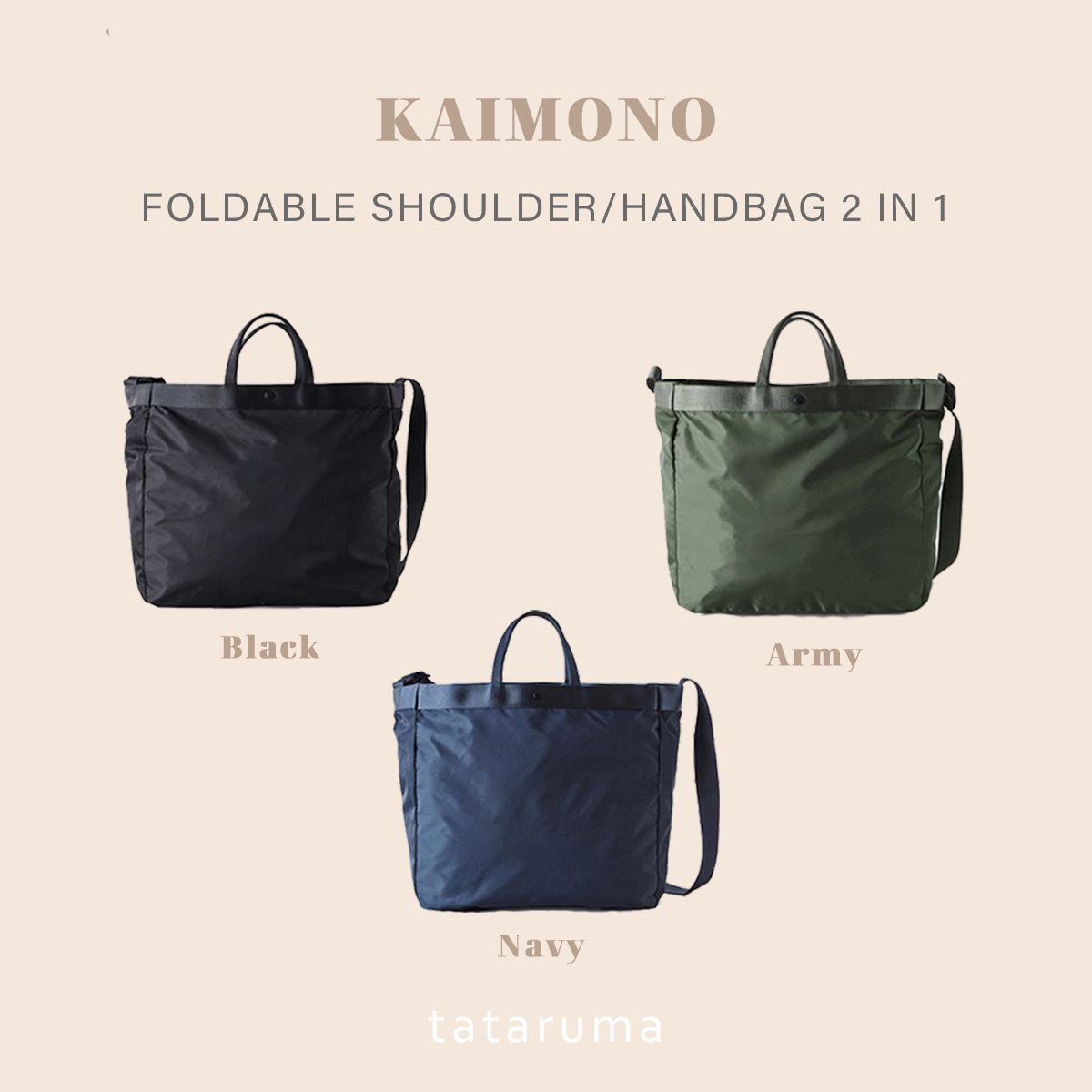 KAIMONO - Tas Travel/Olahraga Tenteng Bahu Shoulder Handbag Besar Tote