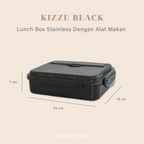 KIZZU - Lunch Box Stainless 304 Sekat Kotak Bekal dengan Alat Makan
