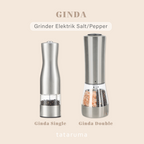 GINDA - Grinder Penggiling Otomatis Elektrik Lada Hitam Garam Salt Pepper Stainless Steel