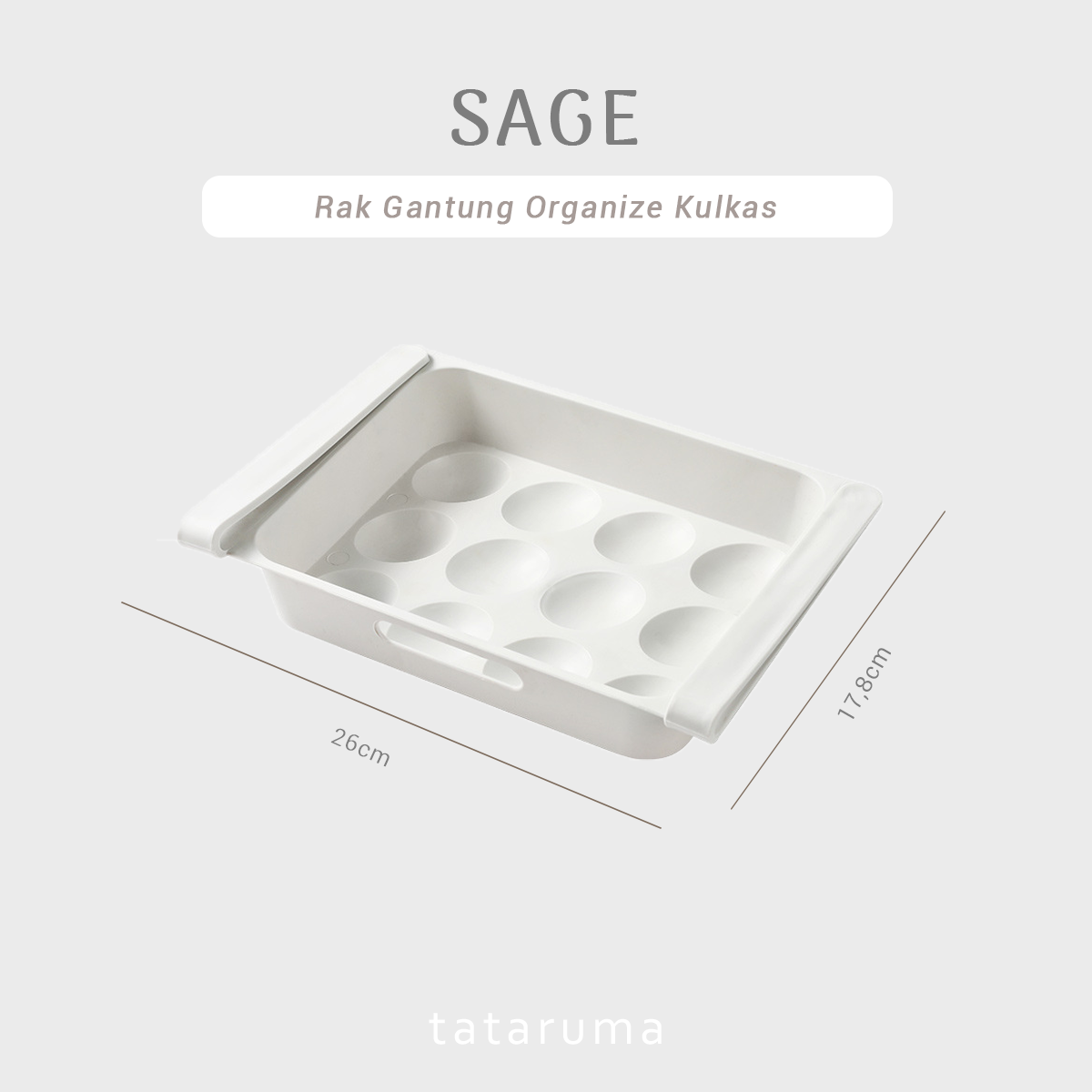 SAGE - Tempat Penyimpanan Laci Kulkas Gantung Selip Telur Sayur Buah