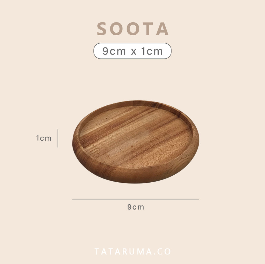 SOOTA - Coaster Kayu Bulat/Wooden Coaster/Alas Gelas Kayu/Tatakan